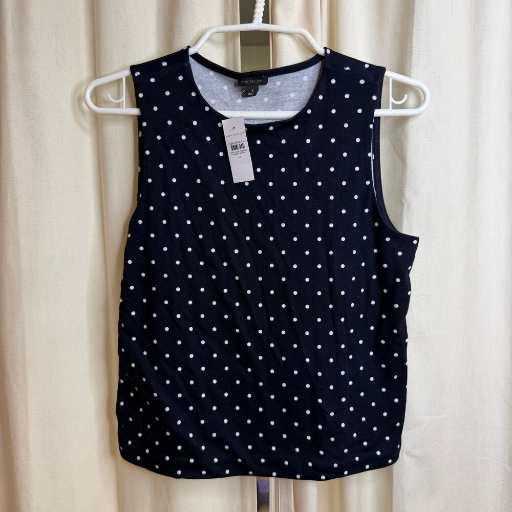 NWT Taylor navy blue sleeveless tank top size medium